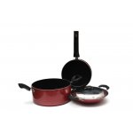 Le Wàre Cookware Set Four Piece/Saucepan/Appachatty with SS Lid/Cake Pot