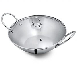 Blueberry's Stainless Steel Kadai with Glass Lid 2...