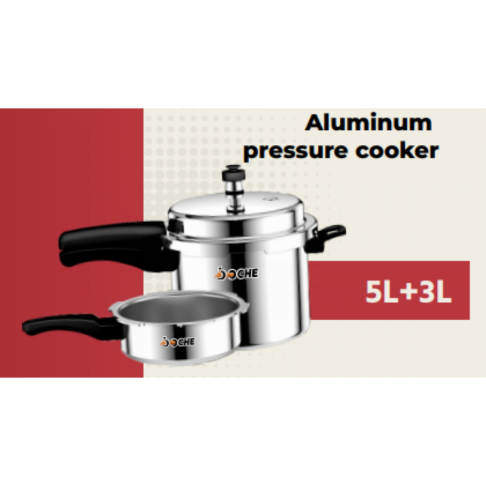 Boche Aluminium Pressure Cooker 5+3Litre