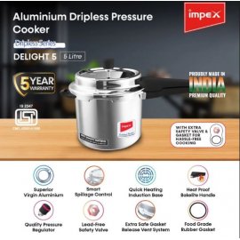 Impex Aluminium Pressure Cooker - 5 Litr...