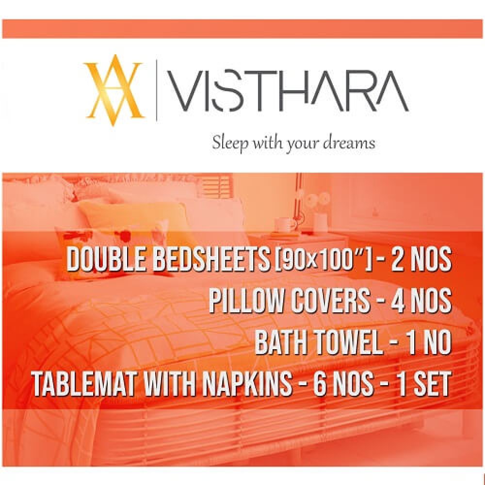 VISTHARA NEW DOUBLE BEDSHEET AND DINING SET