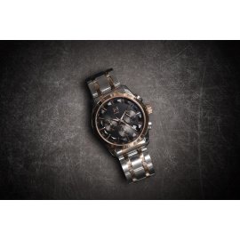 D'QUE International Special Edition Watch - 0424 - Rose Gold and Silver Chain